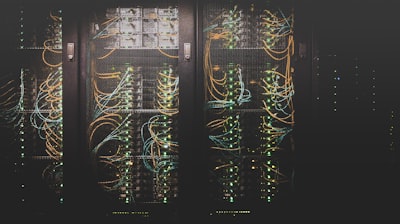 Network admin in server room